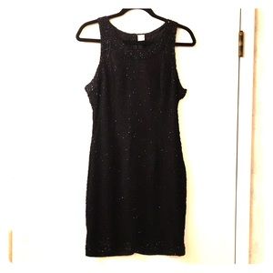 VTG 💯% Silk Hand Beaded Little Black Dress